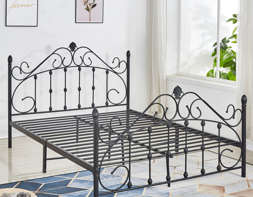 ΚΡΕΒΑΤΙ ΜΕΤΑΛΛΙΚΟ MADEN 150x200 εκ. ΜΑΥΡΟ ΧΡΩΜΑ HM576.01