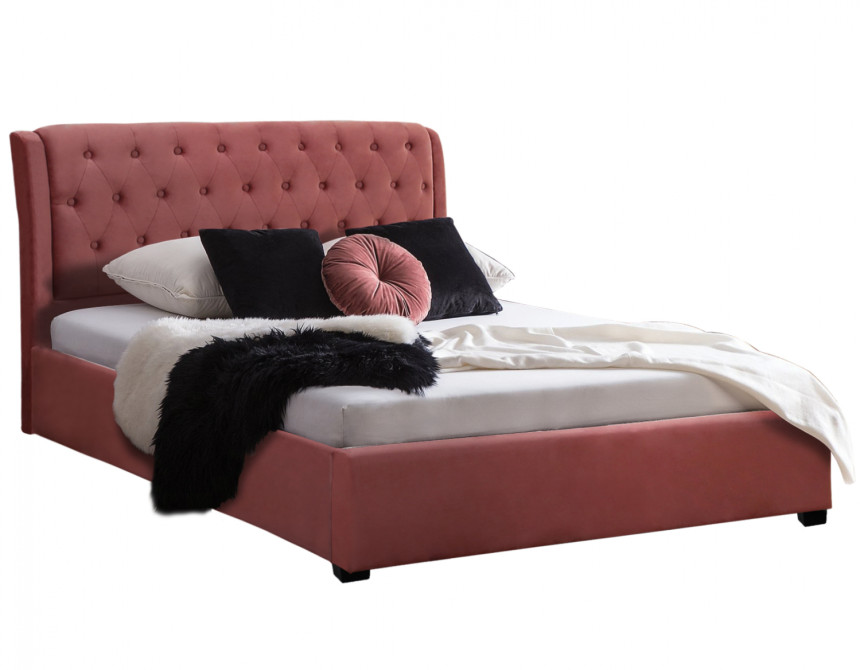 ΚΡΕΒΑΤΙ ODALYS 150X200 ΒΕΛΟΥΔΟ ΥΦΑΣΜΑ ΣΑΠΙΟ ΜΗΛΟ HM549.12 164x223x100 εκ.