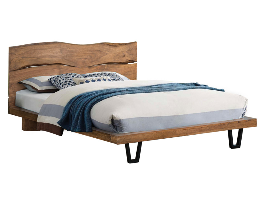 ΚΡΕΒΑΤΙ NICOLE HM8218.11 ΑΠΟ ΜΑΣΙΦ ΞΥΛΟ ΑΚΑΚΙΑΣ 212,5x180x106εκ. ΓΙΑ ΣΤΡΩΜΑ 160Χ200