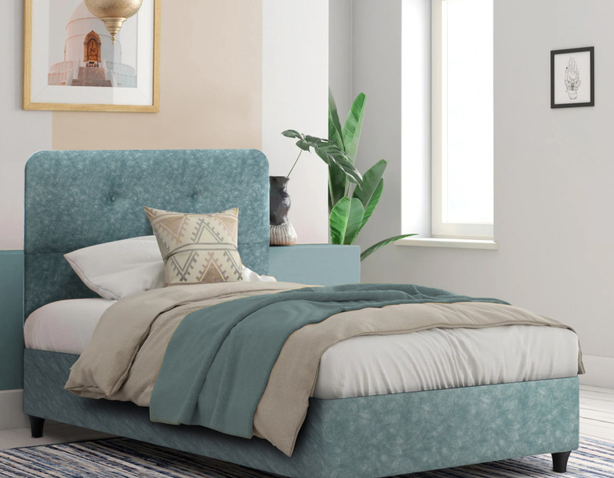 ΚΡΕΒΑΤΙ DOLORES LIGHT GREEN HM648.27 ΓΙΑ ΣΤΡΩΜΑ 120x200 εκ.