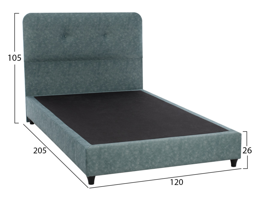 ΚΡΕΒΑΤΙ DOLORES LIGHT GREEN HM648.27 ΓΙΑ ΣΤΡΩΜΑ 120x200 εκ.