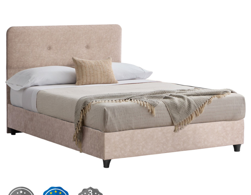 ΚΡΕΒΑΤΙ HM648.22 DOLORES, ΜΠΕΖ ΥΦΑΣΜΑ τ.NUBUCK, 120x200 εκ.