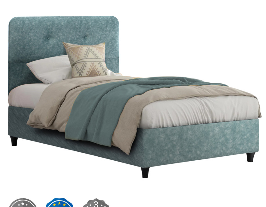ΚΡΕΒΑΤΙ DOLORES ΑΠΟ ΥΦΑΣΜΑ LIGHT GREEN HM649.27 ΓΙΑ ΣΤΡΩΜΑ 90x200 εκ.