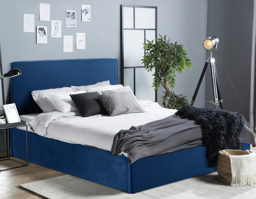ΚΡΕΒΑΤΙ ALLIE HM584.18 160Χ200 ΜΕ ΑΠΟΘΗΚΕΥΤΙΚΟ ΧΩΡΟ-ΜΠΛΕ ΒΕΛΟΥΔΟ