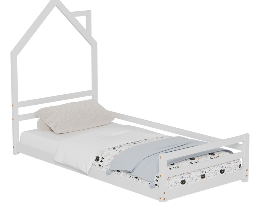 ΚΡΕΒΑΤΙ ΠΑΙΔΙΚΟ HOUSER HM676.03 τ.MONTESSORI ΞΥΛΟ ΠΕΥΚΟ ΛΕΥΚΟ- 190x90εκ
