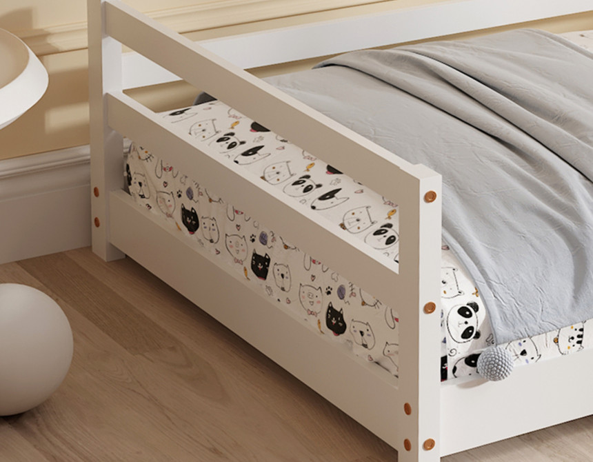 ΚΡΕΒΑΤΙ ΠΑΙΔΙΚΟ HOUSER HM676.03 τ.MONTESSORI ΞΥΛΟ ΠΕΥΚΟ ΛΕΥΚΟ- 190x90εκ