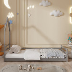 ΚΡΕΒΑΤΙ ΠΑΙΔΙΚΟ HOUSER HM676.05 τ.MONTESSORI ΞΥΛΟ ΠΕΥΚΟ ΓΚΡΙ- 190x90εκ
