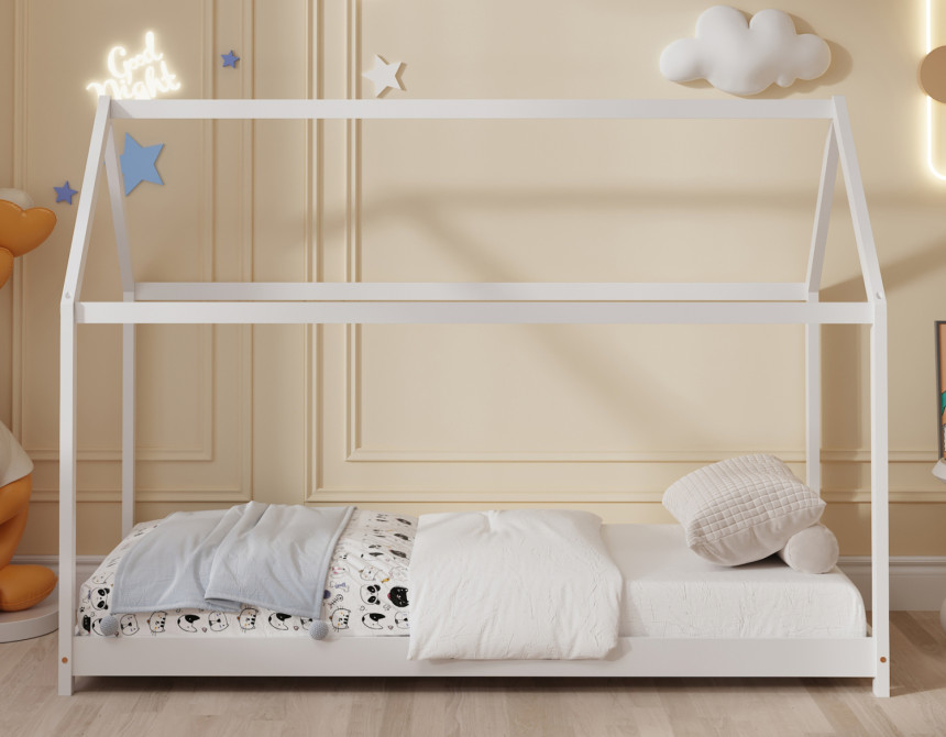 ΚΡΕΒΑΤΙ ΠΑΙΔΙΚΟ PEPE HM677.03 τ.MONTESSORI ΞΥΛΟ ΠΕΥΚΟ ΛΕΥΚΟ- 190x90εκ