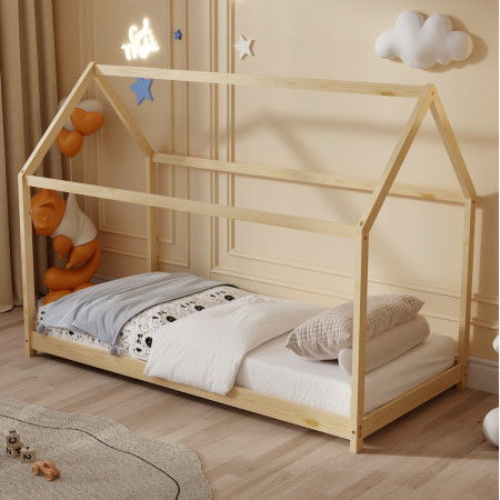 ΚΡΕΒΑΤΙ ΠΑΙΔΙΚΟ PEPE HM677.01 τ.MONTESSORI ΞΥΛΟ ΠΕΥΚΟ ΦΥΣΙΚΟ- 190x90εκ