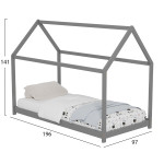ΚΡΕΒΑΤΙ ΠΑΙΔΙΚΟ PEPE HM677.05 τ.MONTESSORI ΞΥΛΟ ΠΕΥΚΟ ΓΚΡΙ- 190x90εκ