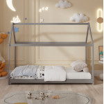 ΚΡΕΒΑΤΙ ΠΑΙΔΙΚΟ PEPE HM677.05 τ.MONTESSORI ΞΥΛΟ ΠΕΥΚΟ ΓΚΡΙ- 190x90εκ