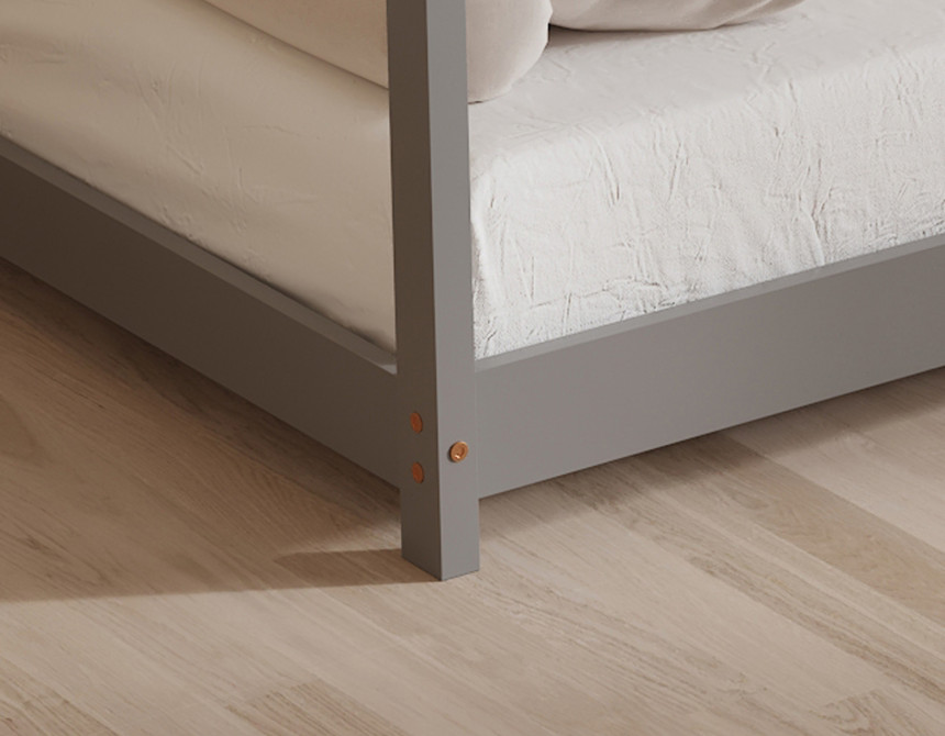 ΚΡΕΒΑΤΙ ΠΑΙΔΙΚΟ PEPE HM677.05 τ.MONTESSORI ΞΥΛΟ ΠΕΥΚΟ ΓΚΡΙ- 190x90εκ