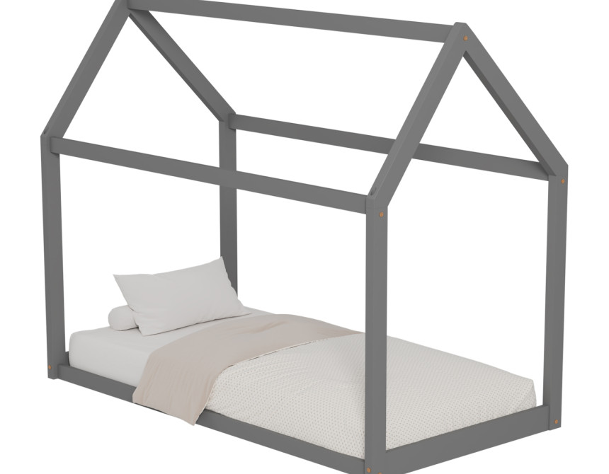 ΚΡΕΒΑΤΙ ΠΑΙΔΙΚΟ PEPE HM678.05 τ.MONTESSORI ΞΥΛΟ ΠΕΥΚΟ ΓΚΡΙ- 140x70εκ