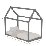 ΚΡΕΒΑΤΙ ΠΑΙΔΙΚΟ PEPE HM678.05 τ.MONTESSORI ΞΥΛΟ ΠΕΥΚΟ ΓΚΡΙ- 140x70εκ