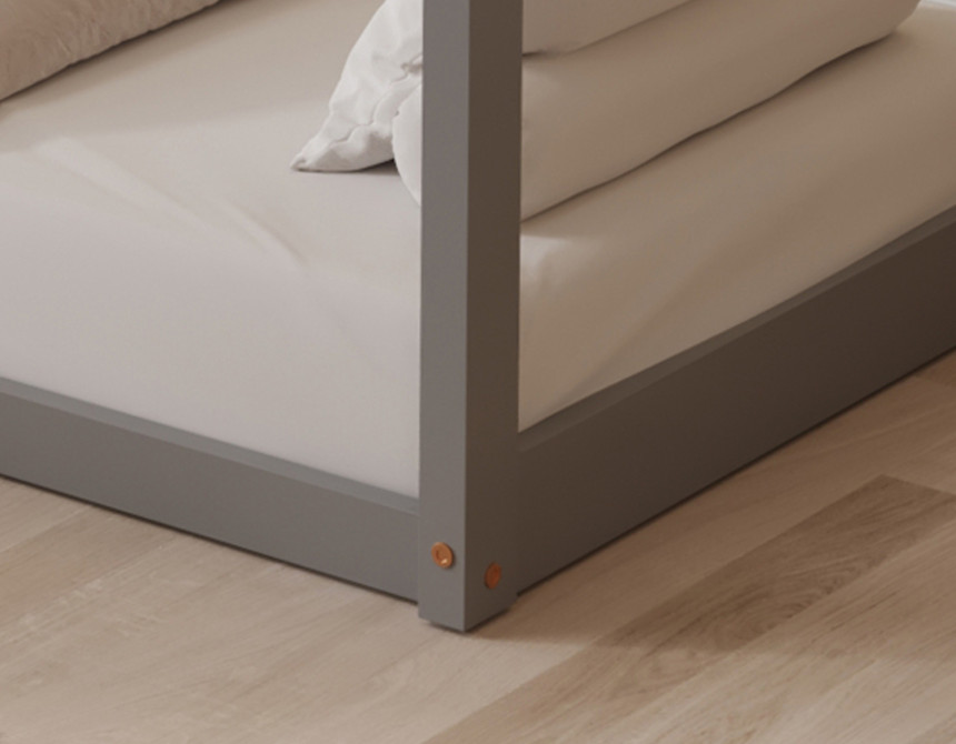 ΚΡΕΒΑΤΙ ΠΑΙΔΙΚΟ PEPE HM678.05 τ.MONTESSORI ΞΥΛΟ ΠΕΥΚΟ ΓΚΡΙ- 140x70εκ