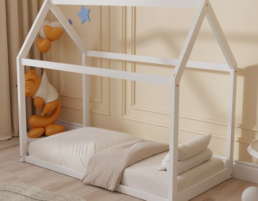ΚΡΕΒΑΤΙ ΠΑΙΔΙΚΟ PEPE HM678.03 τ.MONTESSORI ΞΥΛΟ ΠΕΥΚΟ ΛΕΥΚΟ- 140x70εκ