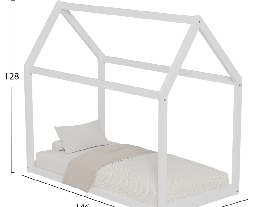 ΚΡΕΒΑΤΙ ΠΑΙΔΙΚΟ PEPE HM678.03 τ.MONTESSORI ΞΥΛΟ ΠΕΥΚΟ ΛΕΥΚΟ- 140x70εκ