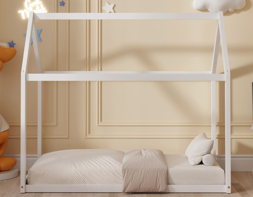 ΚΡΕΒΑΤΙ ΠΑΙΔΙΚΟ PEPE HM678.03 τ.MONTESSORI ΞΥΛΟ ΠΕΥΚΟ ΛΕΥΚΟ- 140x70εκ