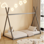 ΚΡΕΒΑΤΙ ΠΑΙΔΙΚΟ MUNK HM681.05 τ.MONTESSORI ΜΑΣΙΦ ΞΥΛΟ ΠΕΥΚΟΥ ΓΚΡΙ- 190x90εκ