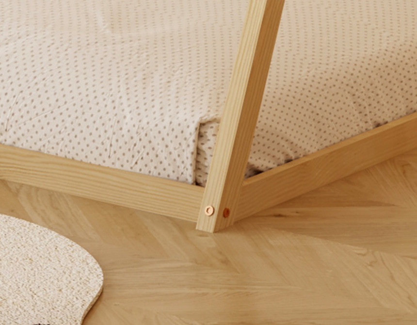 ΚΡΕΒΑΤΙ ΠΑΙΔΙΚΟ MUNK HM681.01 τ.MONTESSORI ΜΑΣΙΦ ΞΥΛΟ ΠΕΥΚΟΥ ΦΥΣΙΚΟ- 190x90εκ