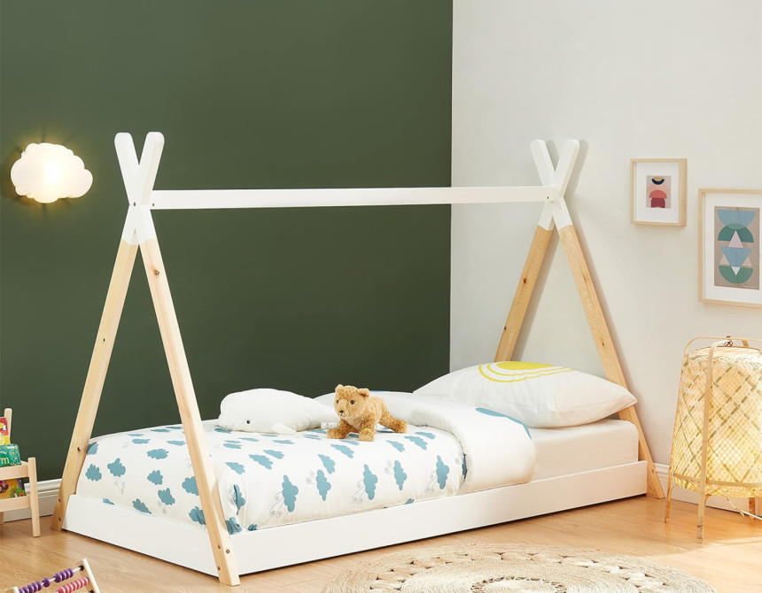 ΚΡΕΒΑΤΙ ΠΑΙΔΙΚΟ MUNK HM699.03 τ.MONTESSORI ΞΥΛΟ ΠΕΥΚΟΥ ΦΥΣΙΚΟ-ΛΕΥΚΟ- 190x90εκ