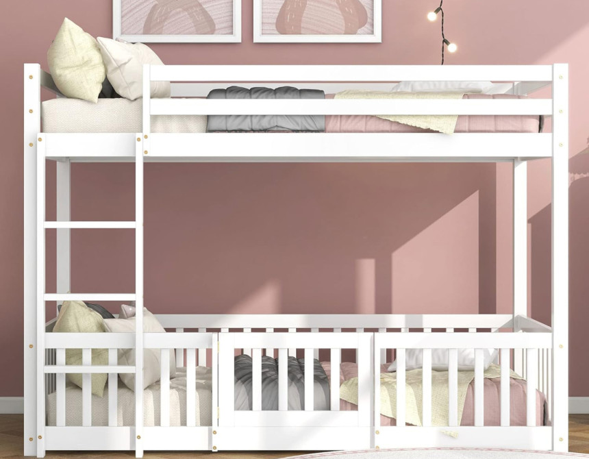ΠΑΙΔΙΚΗ ΚΟΥΚΕΤΑ ΜΕ ΠΑΡΚΑΚΙ PLAYKID HM703.03 ΞΥΛΟ ΠΕΥΚΟΥ ΛΕΥΚΟ ΓΙΑ 190x90εκ