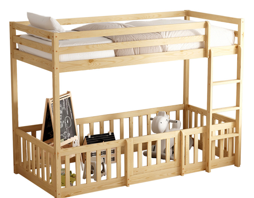 ΠΑΙΔΙΚΗ ΚΟΥΚΕΤΑ ΜΕ ΠΑΡΚΑΚΙ PLAYKID HM703.01 ΞΥΛΟ ΠΕΥΚΟΥ ΦΥΣΙΚΟ ΓΙΑ 190x90εκ
