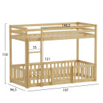 ΠΑΙΔΙΚΗ ΚΟΥΚΕΤΑ ΜΕ ΠΑΡΚΑΚΙ PLAYKID HM703.01 ΞΥΛΟ ΠΕΥΚΟΥ ΦΥΣΙΚΟ ΓΙΑ 190x90εκ