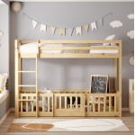 ΠΑΙΔΙΚΗ ΚΟΥΚΕΤΑ ΜΕ ΠΑΡΚΑΚΙ PLAYKID HM703.01 ΞΥΛΟ ΠΕΥΚΟΥ ΦΥΣΙΚΟ ΓΙΑ 190x90εκ