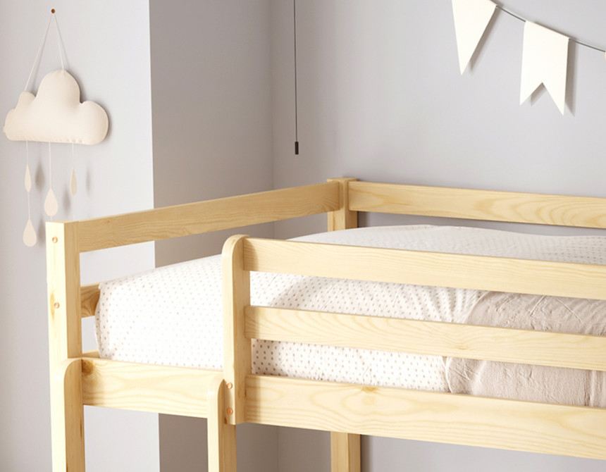 ΠΑΙΔΙΚΗ ΚΟΥΚΕΤΑ ΜΕ ΠΑΡΚΑΚΙ PLAYKID HM703.01 ΞΥΛΟ ΠΕΥΚΟΥ ΦΥΣΙΚΟ ΓΙΑ 190x90εκ