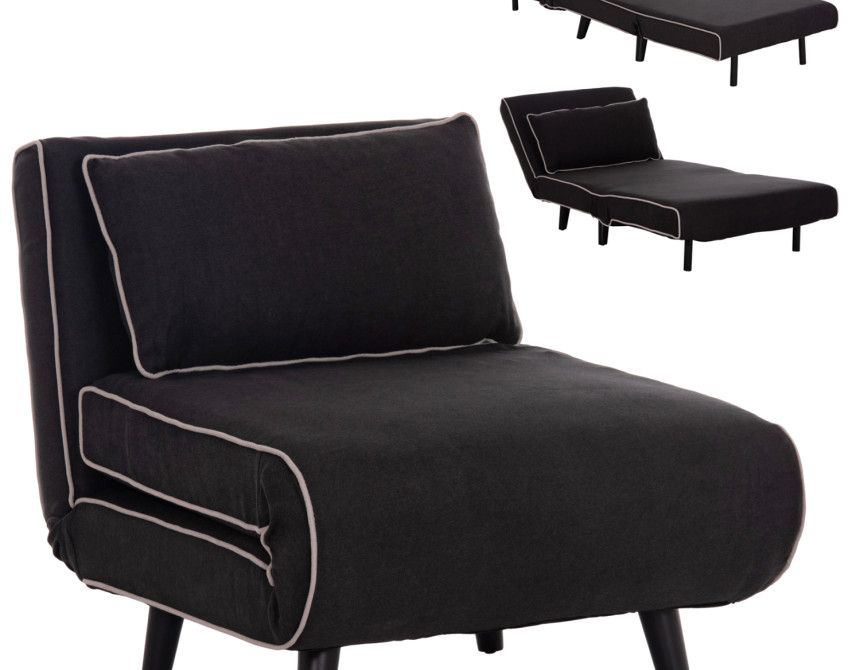 ΠΟΛΥΘΡΟΝΑ ΚΡΕΒΑΤΙ BRAXTON HM8425.03 ΜΑΥΡΟ ΥΦΑΣΜΑ 78x88x78Υεκ.