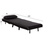 ΠΟΛΥΘΡΟΝΑ ΚΡΕΒΑΤΙ BRAXTON HM8425.03 ΜΑΥΡΟ ΥΦΑΣΜΑ 78x88x78Υεκ.