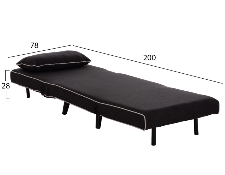ΠΟΛΥΘΡΟΝΑ ΚΡΕΒΑΤΙ BRAXTON HM8425.03 ΜΑΥΡΟ ΥΦΑΣΜΑ 78x88x78Υεκ.