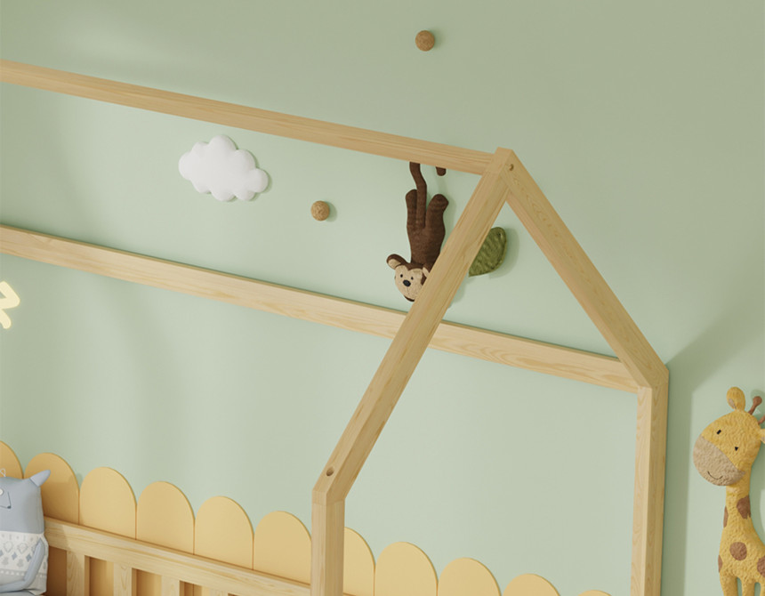 ΚΡΕΒΑΤΙ ΠΑΙΔΙΚΟ ΜΕ ΣΥΡΤΑΡΙΑ PHYLLIS HM724.01 τ.MONTESSORI ΦΥΣΙΚΟ 196x97x161Υεκ.