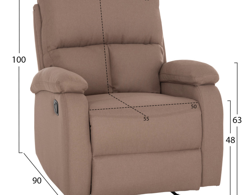 ΠΟΛΥΘΡΟΝΑ RELAX DIONI HM3296.03 ΜΠΕΖ ΥΦΑΣΜΑ 81x94x97Υεκ.
