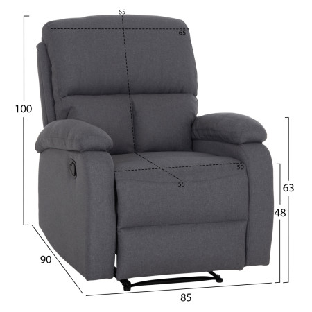 ΠΟΛΥΘΡΟΝΑ RELAX DIONI HM3296.01 ΓΚΡΙ ΥΦΑΣΜΑ 81x94x97Υεκ.