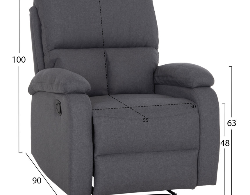 ΠΟΛΥΘΡΟΝΑ RELAX DIONI HM3296.01 ΓΚΡΙ ΥΦΑΣΜΑ 81x94x97Υεκ.