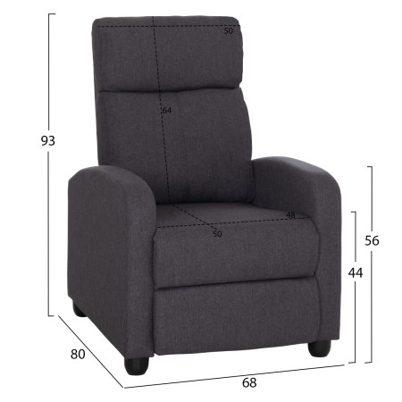 ΠΟΛΥΘΡΟΝΑ ΣΑΛΟΝΙΟΥ RELAX DROSEN HM3299.01 ΓΚΡΙ ΥΦΑΣΜΑ 68,5x86x100Υεκ
