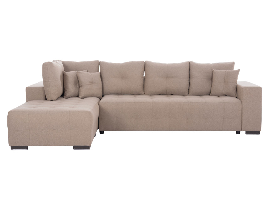 ΓΩΝΙΑΚΟΣ ΚΑΝΑΠΕΣ-ΚΡΕΒΑΤΙ ΜΕ ΑΠΟΘ.ΧΩΡΟ TRENDSTON HM3302.03L ΜΠΕΖ ΥΦΑΣΜΑ 298x177x95Υεκ