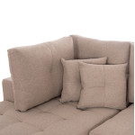 ΓΩΝΙΑΚΟΣ ΚΑΝΑΠΕΣ-ΚΡΕΒΑΤΙ ΜΕ ΑΠΟΘ.ΧΩΡΟ TRENDSTON HM3302.03L ΜΠΕΖ ΥΦΑΣΜΑ 298x177x95Υεκ