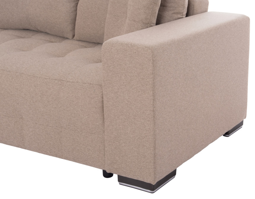 ΓΩΝΙΑΚΟΣ ΚΑΝΑΠΕΣ-ΚΡΕΒΑΤΙ ΜΕ ΑΠΟΘ.ΧΩΡΟ TRENDSTON HM3302.03L ΜΠΕΖ ΥΦΑΣΜΑ 298x177x95Υεκ