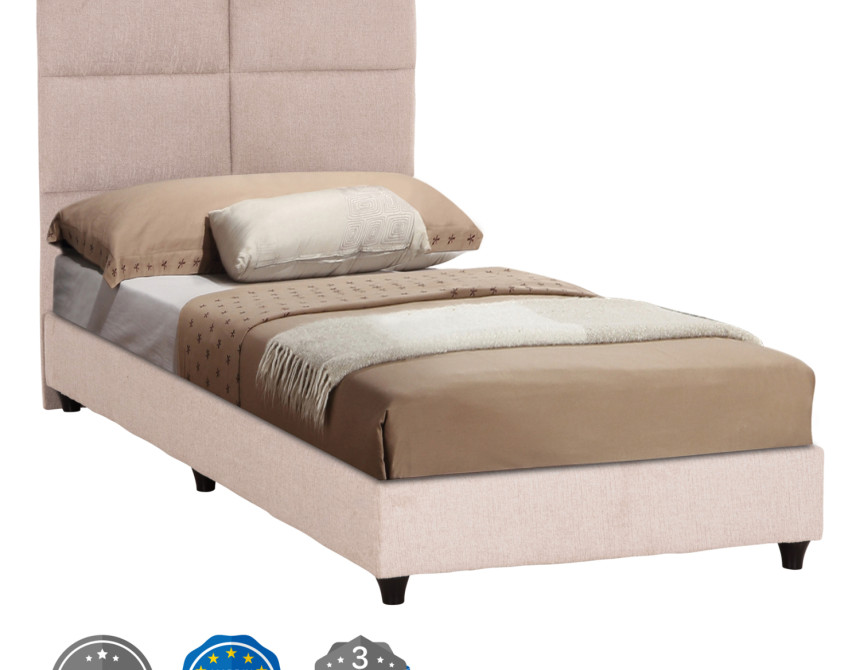 ΚΡΕΒΑΤΙ ΜΟΝΟ MILO HM652.32 ΜΠΕΖ TEDDY ΥΦΑΣΜΑ ΓΙΑ ΣΤΡΩΜΑ 90x200εκ