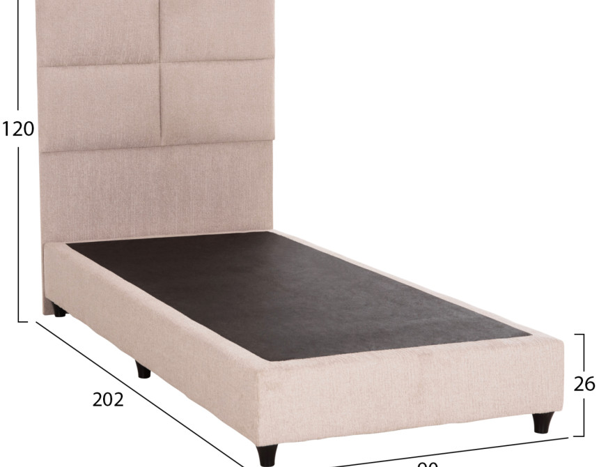 ΚΡΕΒΑΤΙ ΜΟΝΟ MILO HM652.32 ΜΠΕΖ TEDDY ΥΦΑΣΜΑ ΓΙΑ ΣΤΡΩΜΑ 90x200εκ