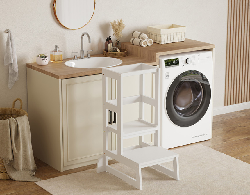 ΠΥΡΓΟΣ ΕΚΜΑΘΗΣΗΣ τ.MONTESSORI PEPE HM9291.03 ΞΥΛΟ ΠΕΥΚΟΥ ΛΕΥΚΟ 45.7x51x90Υεκ