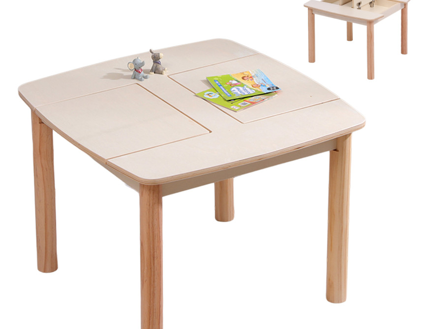 ΤΡΑΠΕΖΑΚΙ ΠΑΙΔΙΚΟ ΜΕ ΑΠΟΘ.ΧΩΡΟΥΣ RICKI HM18339.01 MDF & ΣΥΜΗΔΑ ΣΕ ΦΥΣΙΚΟ 65x65x47Υεκ