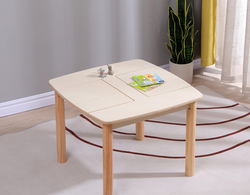 ΤΡΑΠΕΖΑΚΙ ΠΑΙΔΙΚΟ ΜΕ ΑΠΟΘ.ΧΩΡΟΥΣ RICKI HM18339.01 MDF & ΣΥΜΗΔΑ ΣΕ ΦΥΣΙΚΟ 65x65x47Υεκ