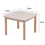 ΤΡΑΠΕΖΑΚΙ ΠΑΙΔΙΚΟ ΜΕ ΑΠΟΘ.ΧΩΡΟΥΣ RICKI HM18339.01 MDF & ΣΥΜΗΔΑ ΣΕ ΦΥΣΙΚΟ 65x65x47Υεκ