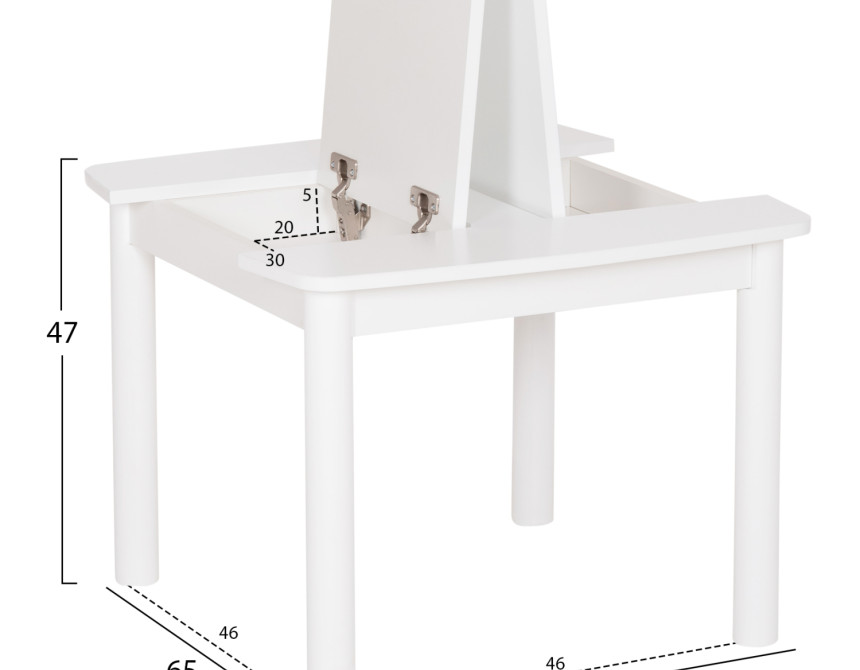 ΤΡΑΠΕΖΑΚΙ ΠΑΙΔΙΚΟ ΜΕ ΑΠΟΘ.ΧΩΡΟΥΣ RICKI HM18339.03 MDF & ΣΥΜΗΔΑ ΣΕ ΛΕΥΚΟ 65x65x47Υεκ