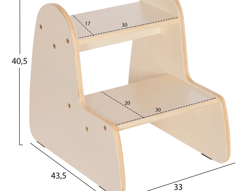 ΠΑΙΔΙΚΗ ΣΚΑΛΑ/ΣΚΑΜΠΟ RICKI HM18340.01 MDF & ΚΟΝΤΡΑΠΛΑΚΕ ΦΥΣΙΚΟ 33x43.5x40.5Υεκ
