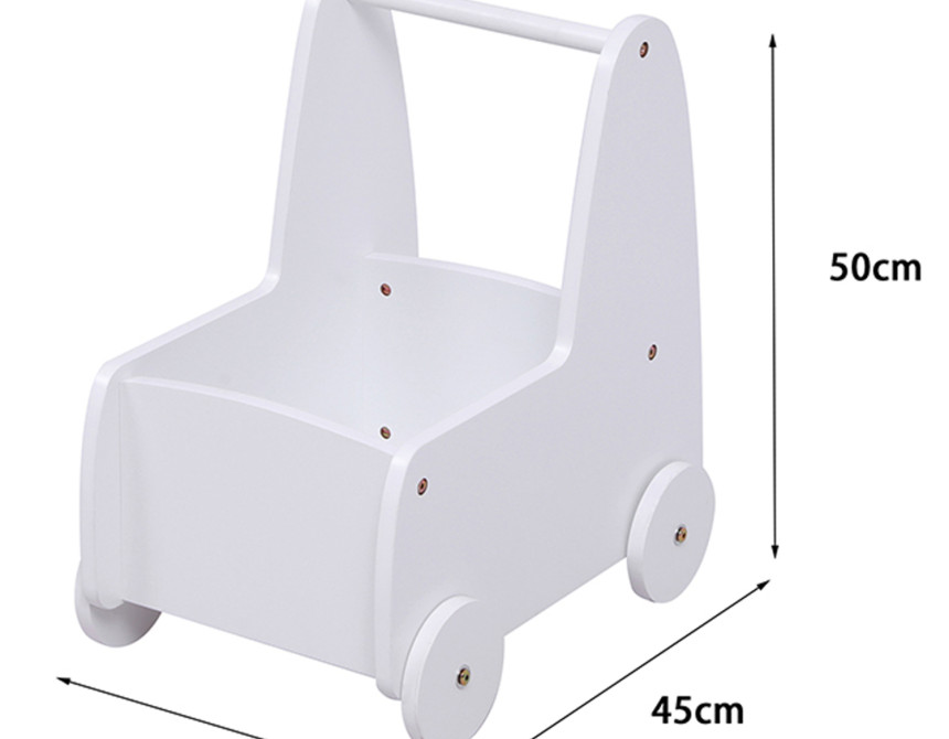 ΠΑΙΔΙΚΟ ΤΡΟΛΕΥ/ΚΑΡΟΤΣΑΚΙ RICKI HM18341.03 MDF & ΚΟΝΤΡΑΠΛΑΚΕ ΛΕΥΚΟ 33x45x50Υεκ